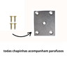 Kit 04 Pé Palito Madeira 20 Cm + 04 Chapinha Metalica Reta Fixa+ Parafusos - 6