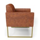 Ver imagem 5 de Poltrona Sala Decorativa Kit 2 Marisa Industrial Dourado Sintético Pu D03 - D’Rossi