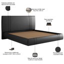 Ver imagem 4 de Cama King Flutuante com Cabeceira 195cm Astra S04 Couríssimo Preto - Lyam Decor