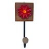 Cabideiro de Parede 1 Gancho Flor de Madeira:Vermelho - 1