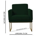 Ver imagem 2 de Poltrona Decorativa Juliette Suede Com Armação Dourada Metal