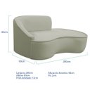 Ver imagem 5 de Kit Divã Recamier Orgânico Marrocos 200cm Lado Direito e 2 Poltronas Amore Bouclé