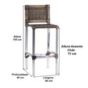 Ver imagem 4 de 4 Banquetas Madri em Alumínio para Edícula Cozinha Balcão Área Trama Original