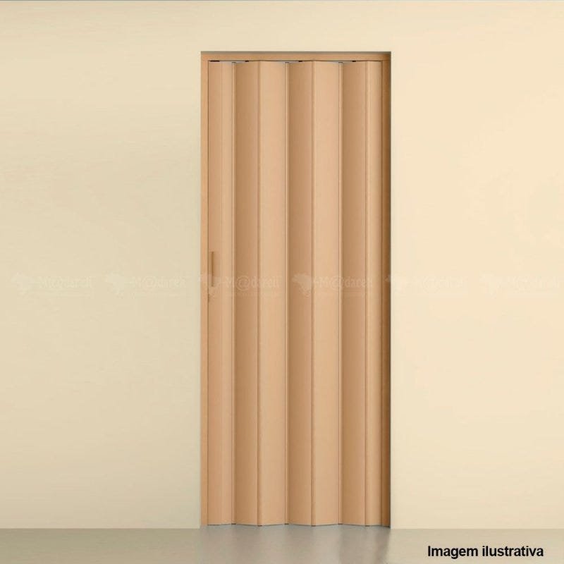 Porta Sanfonada PVC 210 x 72 cm - Plasflex - Bege - 3
