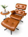 Ver imagem 2 de Poltrona Charles Eames com Puff - Couro Tijolo I Freijó