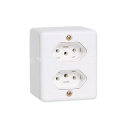 Tomada Dupla 10A 250v Externa para Canaleta - Ilumi  - 1