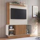 Ver imagem 1 de Rack com Painel Ripado para TV até 55 Polegadas 149CMX187,5cm Conjunto Alabama Texas Freijó Off White