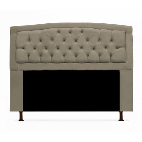 Cabeceira Geovana Para Cama Box Queen Size 160cm com Capitonê Suede - Ecotec Decor:Bege