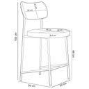 Ver imagem 5 de Kit 03 Banquetas Baixa Bar Cozinha Sala Jantar Preto Melina L02 Couríssimo Whisky Linho Cinza -