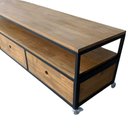 Ver imagem 7 de Rack Estilo Industrial com 3 Gavetas e 4 Rodízios - Ferro e Madeira