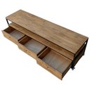 Ver imagem 4 de Rack Estilo Industrial com 3 Gavetas e 4 Rodízios - Ferro e Madeira