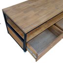 Ver imagem 5 de Rack Estilo Industrial com 3 Gavetas e 4 Rodízios - Ferro e Madeira