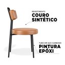 Ver imagem 5 de Kit 04 Cadeiras Sala de Jantar Kobe Estofada com Encosto Couríssimo Whisky - Desk Design