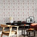 Ver imagem 2 de Papel de Parede Decorativo Floral Rosa Claro e Verde 1,5m