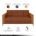Ver imagem 3 de Sofá Living Decorativo Houston 2 Lugares 200cm Pés em Metal Veludo/ Pu Marrom Vermelho/ Caramelo G33