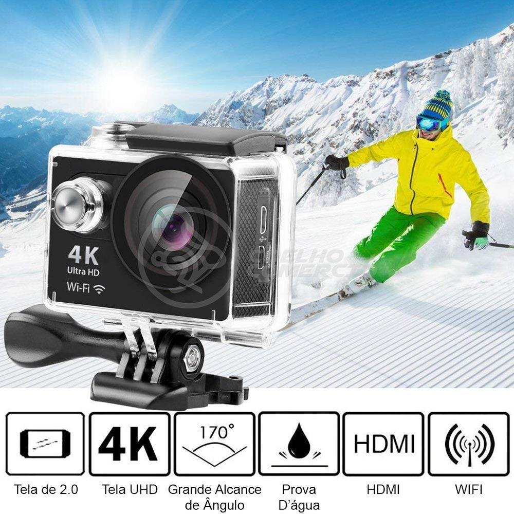 Go Cam Camera Vídeo Action Ação Wifi 4k 30m Estilo Gopro - 5