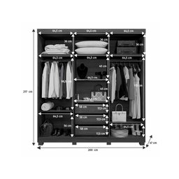 Guarda Roupa Milão 6 Portas e 3 Gavetas Cinamomo Off - 4