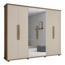 Ver imagem 1 de Roupeiro 6 Portas Bérgamo Cinamomo Off White com Espelho