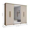 Ver imagem 2 de Roupeiro 6 Portas Bérgamo Cinamomo Off White com Espelho