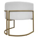 Ver imagem 6 de Poltrona Decorativa Recepção Luna Base de Ferro Dourada - Branco Corino