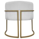 Ver imagem 7 de Poltrona Decorativa Recepção Luna Base de Ferro Dourada - Branco Corino