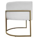 Ver imagem 5 de Poltrona Decorativa Recepção Luna Base de Ferro Dourada - Branco Corino