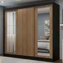 Ver imagem 1 de Guarda-roupa Casal Madesa Kansas 3 Portas de Correr com Espelhos 3 Gavetas