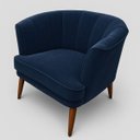 Ver imagem 7 de Poltrona Estofada Tecido Veludo Aconchegante Pés de Madeira para Sala de Estar Moderna