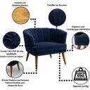 Ver imagem 3 de Poltrona Decorativa para Sala de Estar Espaço Gourmet Tecido Veludo Premium Base Estável