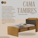 Ver imagem 4 de Cama de Solteiro Tamires com Gavetas e Bau Design Moderno Mdf com Capitonê Classico:nature Nogal