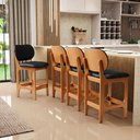 Ver imagem 2 de Kit 04 Banquetas Baixa Bar Cozinha Sala Jantar Fixa Betta L02 Imbuia Couríssimo Preto - Lyam Decor B
