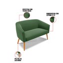 Ver imagem 5 de Kit 01 Namoradeira 02 Lugares e 01 Poltrona Giratória Stella Suede Base Madeira MA30 - D’Rossi - Ver