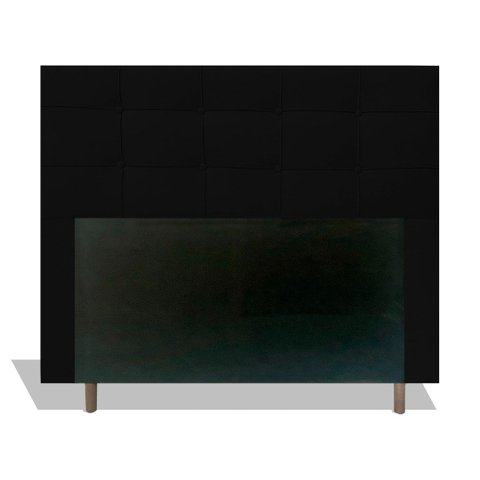 Cabeceira Estofada Lia 90 cm Para Cama Box Quarto Solteiro MV Estofados Suede Preto