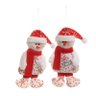Boneco de Neve para Pendurar Decoração Natal 2 Peças 18cm Vermelha - 1