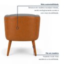 Ver mais imagens de Poltrona Decorativa Linho Premium Base Madeira Maciça Luiza