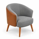 Ver imagem 2 de Poltrona Decorativa Linho Premium Base Madeira Maciça Luiza