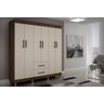 Guarda Roupa Casal 6 Portas 2 Gavetas Paris CHF Moveis Imbuia/Off White - 2