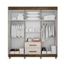 Guarda Roupa Casal 6 Portas 2 Gavetas Paris CHF Moveis Imbuia/Off White - 4
