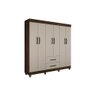 Guarda Roupa Casal 6 Portas 2 Gavetas Paris CHF Moveis Imbuia/Off White - 1