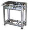 Fogão Industrial Inox 2 Bocas 30X30 Queimadores Simples e Duplo Reforçado Inteiro Em AÇO INOX - 2
