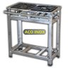 Fogão Industrial Inox 2 Bocas 30X30 Queimadores Simples e Duplo Reforçado Inteiro Em AÇO INOX - 1