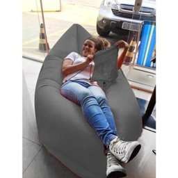 Sofá Inflável de Ar Portátil Puff Impermeável Praia Camping - 4