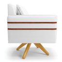 Ver imagem 4 de Kit 02 Poltronas Giratória Mari Corino Branco Base de Madeira MA30 - D’Rossi