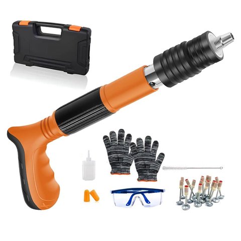 Pistola de Fixaçao Finca Pino Prego Rebitadeira Açao Direta Epi Gesso Alvenaria Drywall Obra Constru