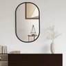 Espelho Decorativo Oval Com Moldura Preta Para Sala Banheiro 80x50cm - 1