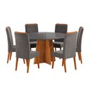 Ver imagem 2 de Mesa de Jantar 6 Lugares Calm com Vidro Mel/grafite - Viero Móveis