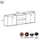 Ver imagem 3 de Armário para Escritório 240cm com 4 Portas Nicho e Tampo Embutido Corporate