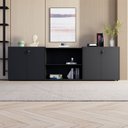 Ver imagem 5 de Armário para Escritório 240cm com 4 Portas Nicho e Tampo Embutido Corporate