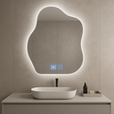 Ver imagem 2 de Espelho Led 3 Cores Banheiro 80x60cm com Desembacador Touch Inteligente - Design Organico de Luxo