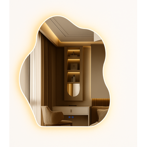 Espelho Led 3 Cores Banheiro 80x60cm com Desembacador Touch Inteligente - Design Organico de Luxo